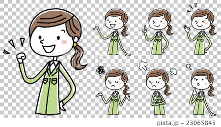 作業服の女性 ポーズ バリエーション 作業服の女性 ポーズ バリエーション 23065845