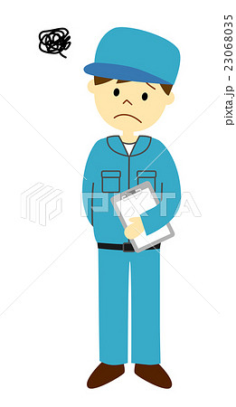 悩む作業員 23068035