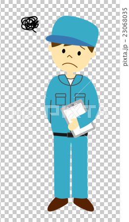 悩む作業員 23068035