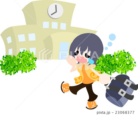 夏の思い出と新学期のイラスト素材