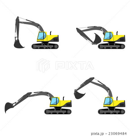 Сaterpillar excavator isolated on white background 23069484
