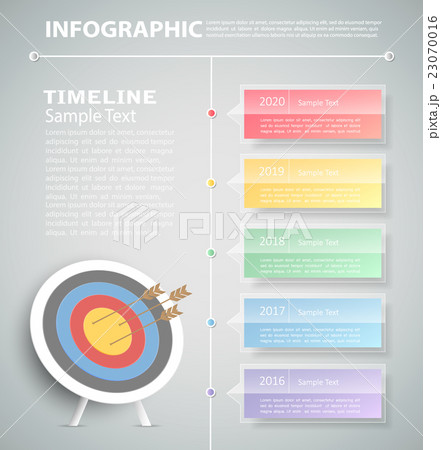 Steps to target infographic template. のイラスト素材 [23070016] - PIXTA