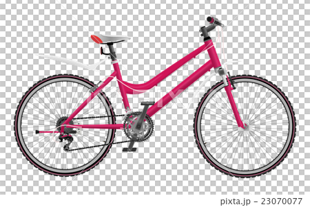 Lady's pink bike isolated on white background 23070077