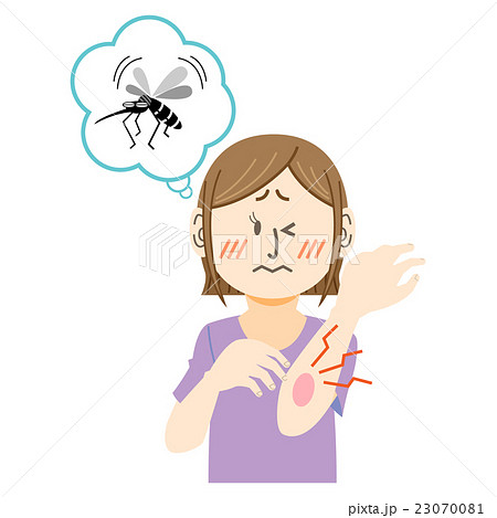 蚊に刺された女性のイラスト素材