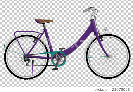 Ladies purple urban sports bike isolated on white  23070098