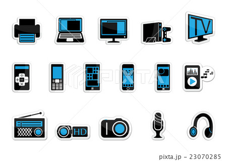 Consumer electronics icon set on white background 23070285
