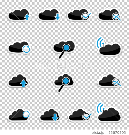 Cloud computing icon set on white background Cloud computing icon set on white background 23070303