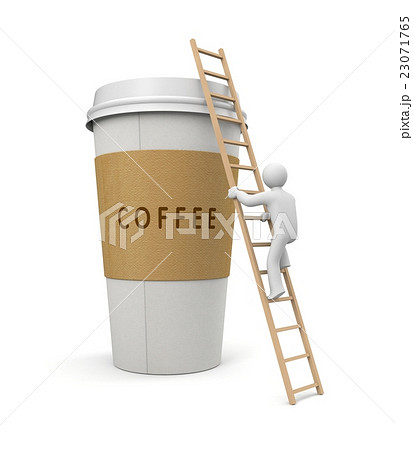 Person climb on a coffee cup 23071765