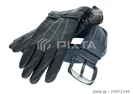 Male belt and gloves isolated Male belt and gloves isolated 23072144