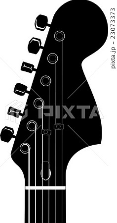 ギターヘッドシルエットのイラスト素材