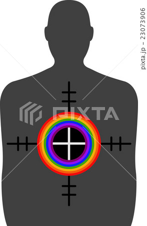 Homophobic Gun Crime - Target with Rainbow Homophobic Gun Crime - Target with Rainbow 23073906