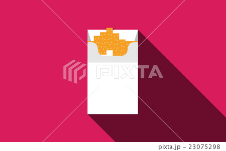 Open cigarettes pack box flat style white vector 23075298