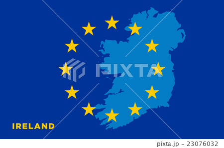 Flag of European Union with Ireland on background 23076032