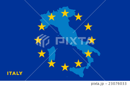 Flag of European Union with Italy on background 23076033