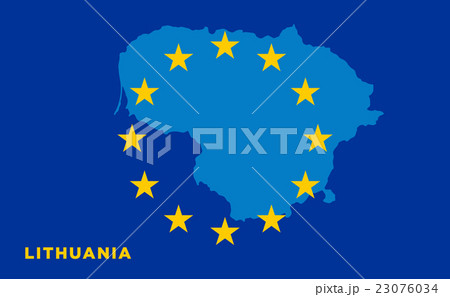 Flag of European Union with Lithuania on 23076034