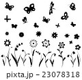 Flowers, butterflies and dragonflies 23078318