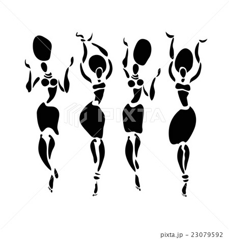 African dancers silhouette set. African dancers silhouette set. 23079592