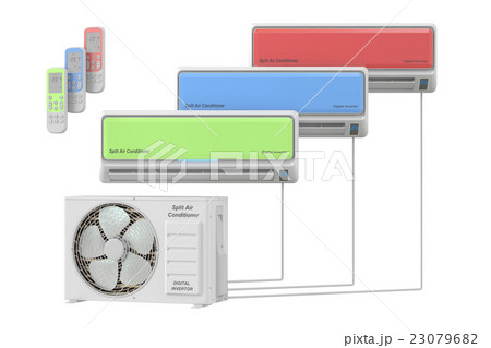 modern air conditioner system with units 23079682