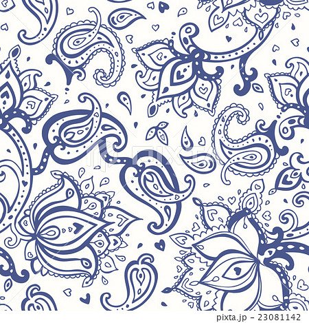Paisley Hand drawn seamless pattern. 23081142