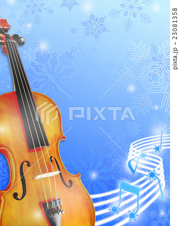 冬のバイオリンのイラスト素材