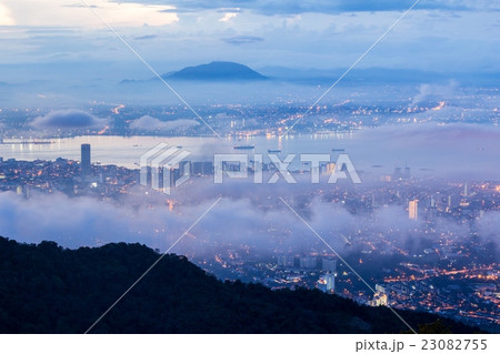 Sunrise above cloud from Penang Hill, George Town Sunrise above cloud from Penang Hill, George Town 23082755