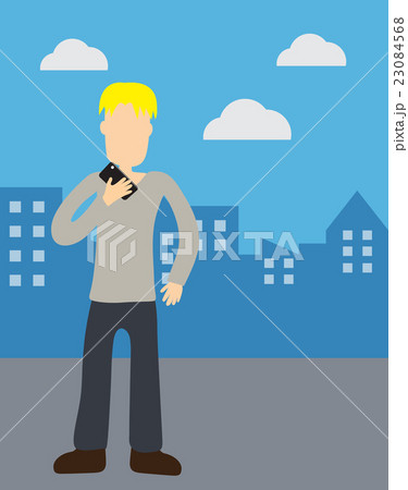 Man holding telephone Man holding telephone 23084568