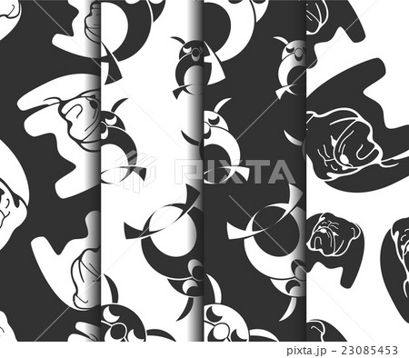 Set of animal monochrome hipster patterns. 23085453