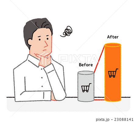 金額が上がり悩む男性 23088141