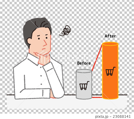 金額が上がり悩む男性 23088141