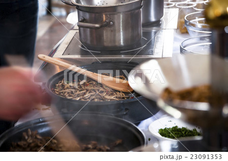 fried mealworms on the pan 23091353