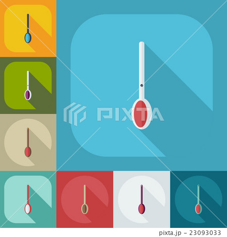 Flat modern design with shadow icons soup ladle Flat modern design with shadow icons soup ladle 23093033