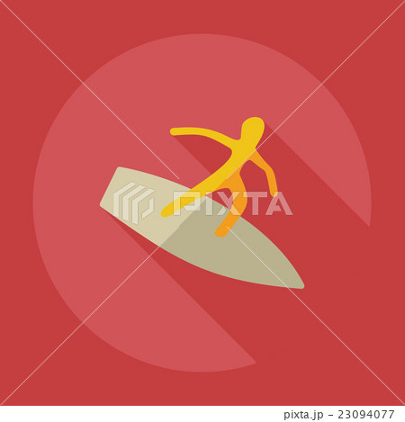 Flat modern design with shadow icons surfer Flat modern design with shadow icons surfer 23094077