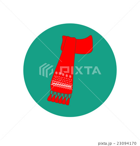 Scarf illustration on the green background 23094170