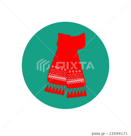 Scarf illustration on the green background 23094171