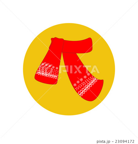 Scarf illustration on the yellow background 23094172