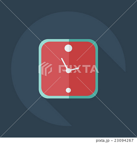 Flat modern design with shadow icons clock 23094267