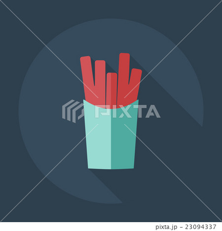 Flat modern design with shadow icons french fries Flat modern design with shadow icons french fries 23094337