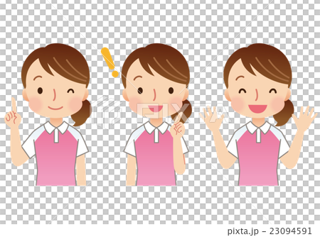 Female staff facial expression set 23094591
