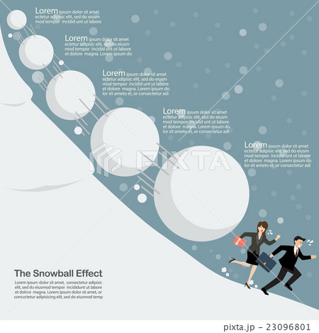 Man and woman run away from snowball effect 23096801