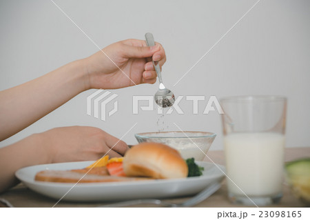 at breakfast 23098165