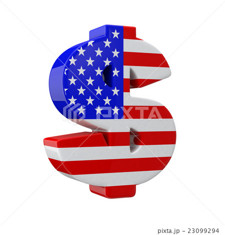 アメリカ国旗柄のドル記号 アメリカ国旗柄のドル記号 23099294