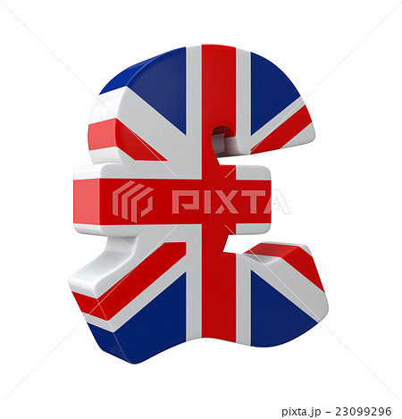 イギリス国旗柄のポンド記号のイラスト素材