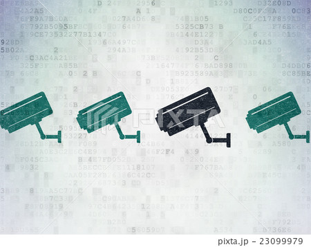 Safety concept: cctv camera icon on Digital Data 23099979