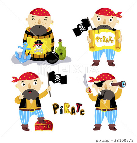 Funny pirate elements isolated on white background 23100575