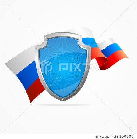 Russia Flag and Shield. Vector 23100600