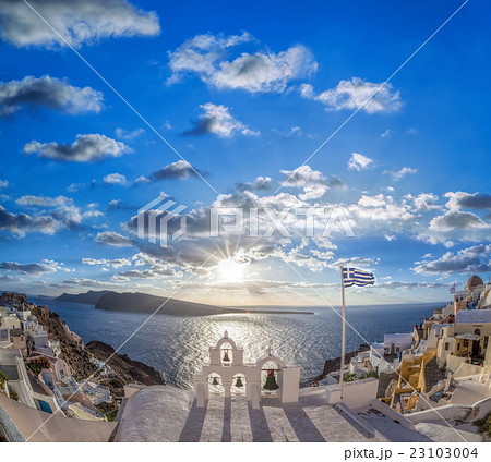 Oia village on Santorini island in Greece 23103004