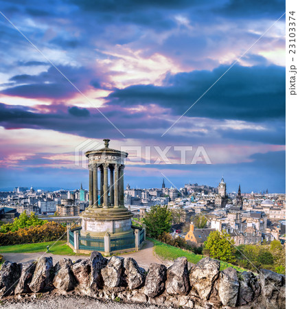 Edinburgh panorama with Calton Hill in Scotland Edinburgh panorama with Calton Hill in Scotland 23103374