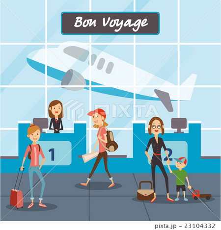 People fly on vacation, travelers in the airport 23104332