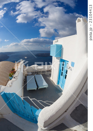 Old typical house on Santorini island in Greece Old typical house on Santorini island in Greece 23104413