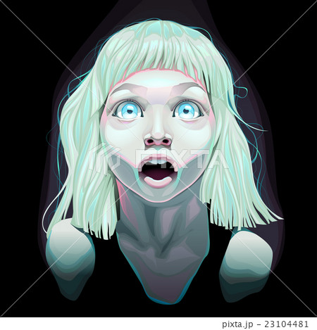 Young girl with wide open eyes 23104481